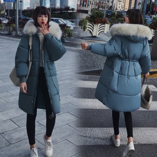 Ladies's Down Jacket Fur Hooded Thicken Zipper