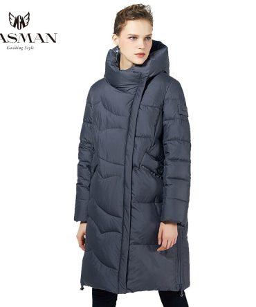 Black Lengthy Trend Parka Girls's Jacket Winter Hooded Coat
