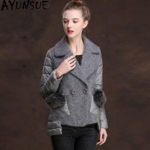 Jacket Winter Jacket Girls Knitting Stitching Down