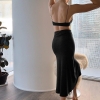 Lengthy Skirt Excessive Break up Excessive Waist Black