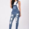 Denim Girls's Overalls Excessive Waist Ripped Denims Lady