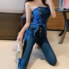 Denim Jumpsuits Overalls Girls Denims Playsuit Strapless