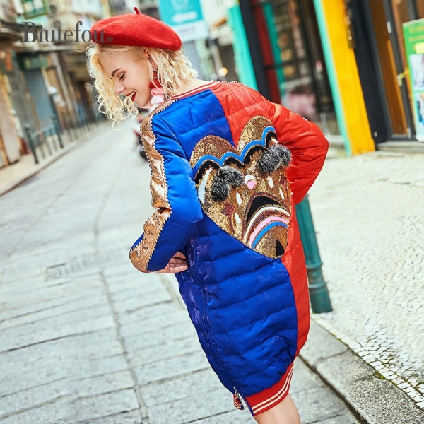 Winter raccoon fur diamond lengthy coats style Winter raccoon fur diamond lengthy coats style