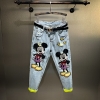 Mickey Mouse Ankle-length Lengthy Denims for Ladies