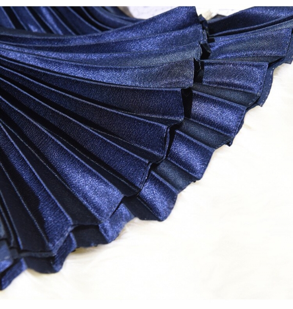 Qooth 2020 Winter Women Elegant Pleated Skirt Elastic Waist Women Long Skirt Female Autumn Ladies High Quality Midi Skirt Saia 1 Qooth Winter Ladies Elegant Pleated Skirt Elastic Waist