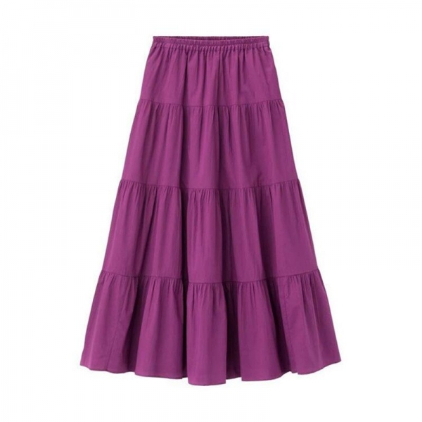Candy Color Solid Women Long Skirts Sweet Girl Comfortable Loose Cotton Skirts Hot Sell High Street Skirts Plus Size 6XL 7XL 1 Elegance Meets Comfort: Sweet Color Strong Ladies Long Skirts - Your Perfect Companion for Stylish and Comfy Days