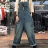 Jumpsuits Girls Straps Bib Huge Leg Denim Trousers Huge