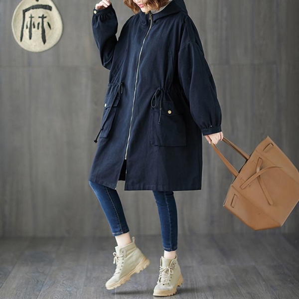 Plus Size 4XL 5XL 6XL 7XL Women Jackets Oversize Autumn Winter Thicken Cotton Hoody Outerwear Vintage Zipper Long Windbreaker 1 Stay Cozy & Stylish – Oversized Cotton Hooded Windbreaker Jacket – 4XL-7XL