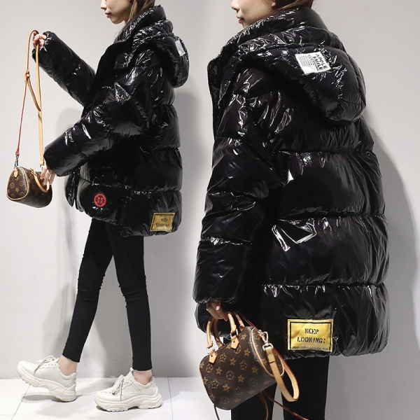 High Quality Glossy Down Parkas Coat Winter Jacket Womens Warm Hooded Down Jacket Red/Black Glossy Winter White Duck Down Coats 1 High quality Shiny Down Parkas Coat Winter Jacket