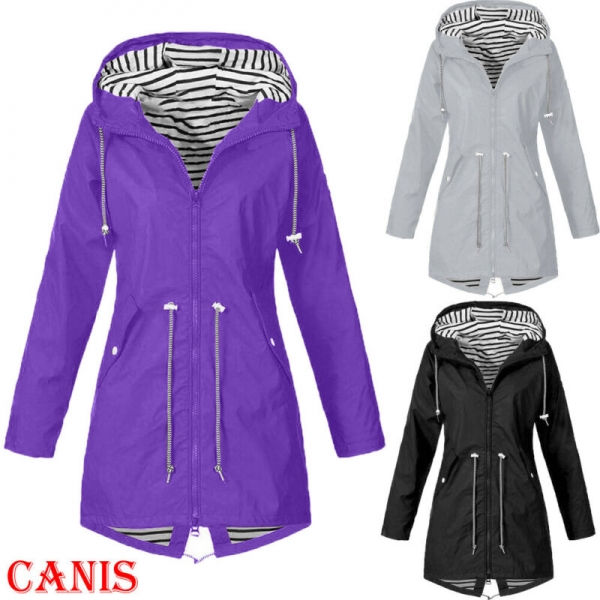 Women Jacket Coats Pure Color Waterproof Transition Jacket Outdoor Hiking Clothes Lady Lightweight Coat Streetwear Women Clothes Ladies Jacket Coats Pure Colour Waterproof Transition
