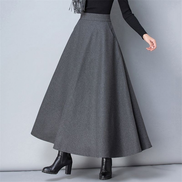 Feminine Informal Thick Heat Elastic A-Line Maxi Skirts