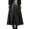 Winter Pu Leather-based Skirt Girls Maxi Lengthy