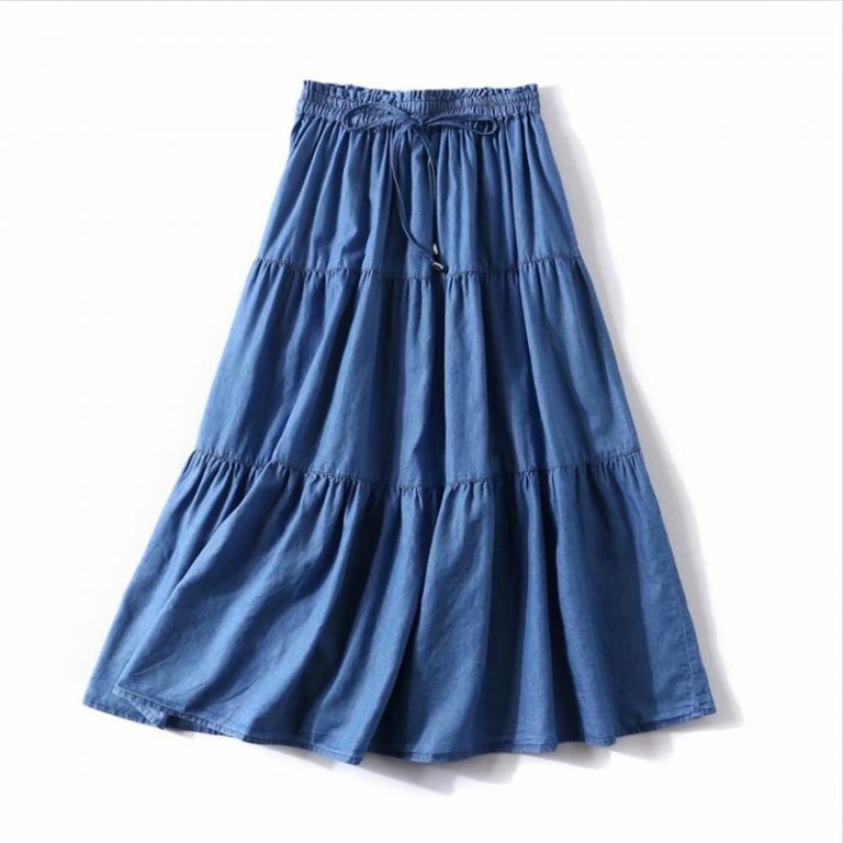 Summer in Style – Korean Style Women's Long Denim Skirts (M-7XL) - Image 4
