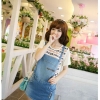 Ladies Denim zipper Type Jumpsuit Entrance Flap Pocket
