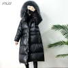 Giant Actual Pure Raccoon Fur Winter Ladies Down Jacket