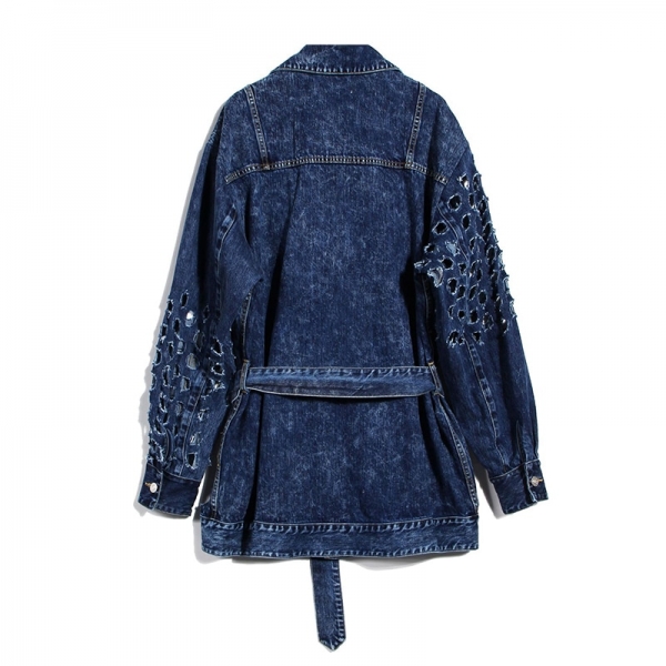 DEAT 2020 NEW autumn and winter full sleeves metal hollow out waist belt denim fashion women jacket female top 2020 1Y917 4 Women's Denim Style Jacket: Your Ultimate Autumn and Winter Wardrobe Addition