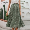 Boho Bliss: Simplee Floral Print Chiffon Midi Skirt! ?