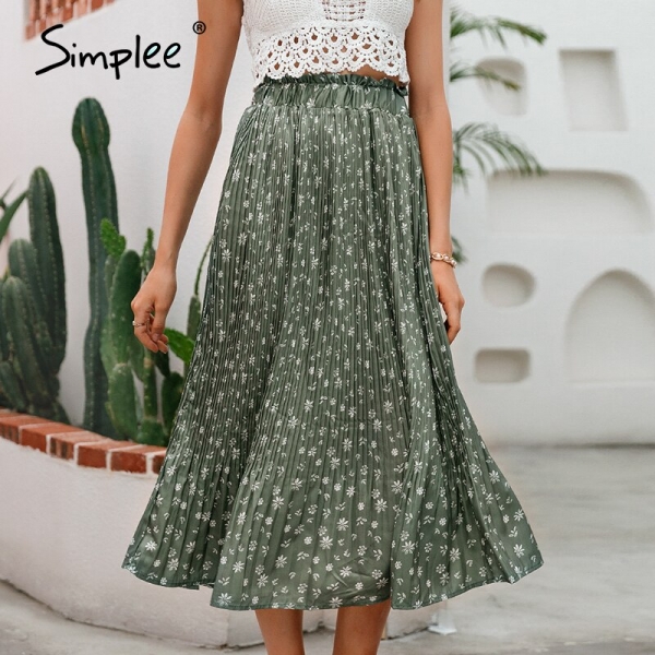 Simplee Bohemian ruffled high waist chiffon women long skirt Floral print skirt pleated summer skirt Female lining midi skirt 3 Boho Bliss: Simplee Floral Print Chiffon Midi Skirt! ?