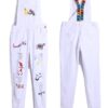 European embroidery holes denim denims white rompers