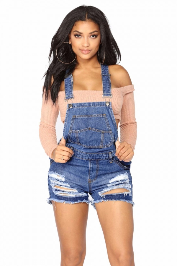 Women Summer Denim Bib Overalls Jeans Shorts Jumpsuits and Rompers Playsuit 1 Summer Denim Bib Overalls & Jumpsuits – Stylish Girls' Fashion for Every Occasion