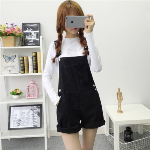 2016 Free shipping Summer Women Jeans Short Loose cowboy overalls shorts Big yards conjoined shorts BL06 Denims Quick Unfastened cowboy overalls shorts