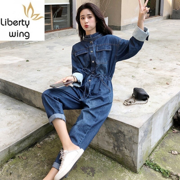 Cargo Overalls One Piece Sleeve Ladies Denim Free