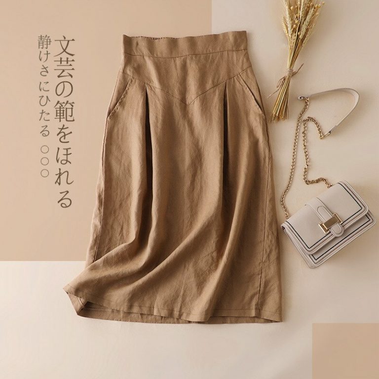 Bohemian Linen Skirt Girls Trend Korean Workplac