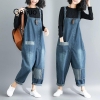 Denim Material Patch Rompers Spring/autumn Overalls