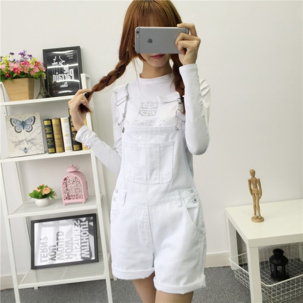 2016 Free shipping Summer Women Jeans Short Loose cowboy overalls shorts Big yards conjoined shorts BL06 1 Denims Quick Unfastened cowboy overalls shorts