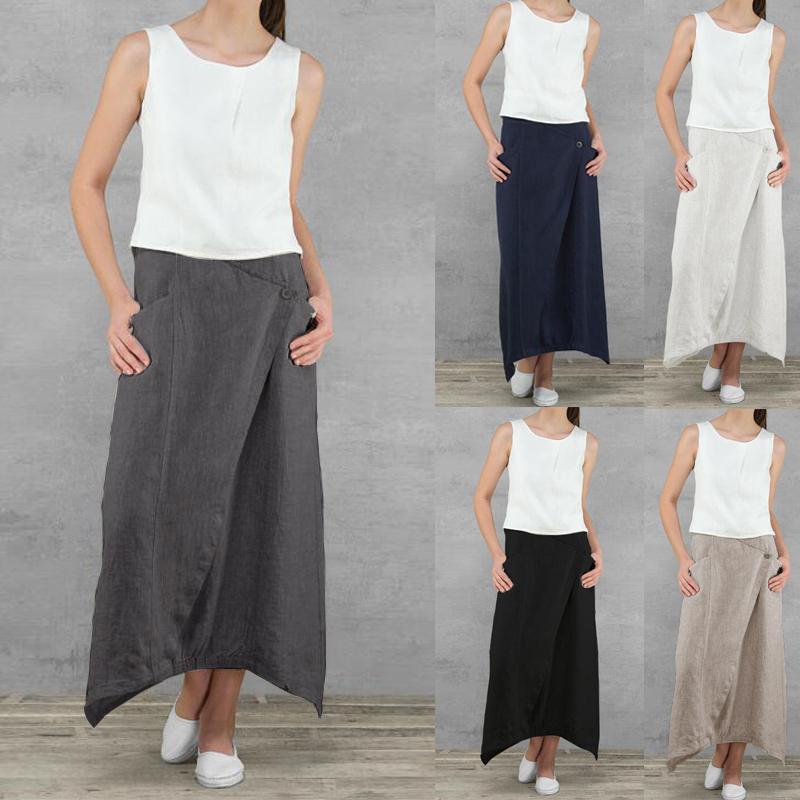 Informal Unfastened Excessive Waist Maxi Skirts