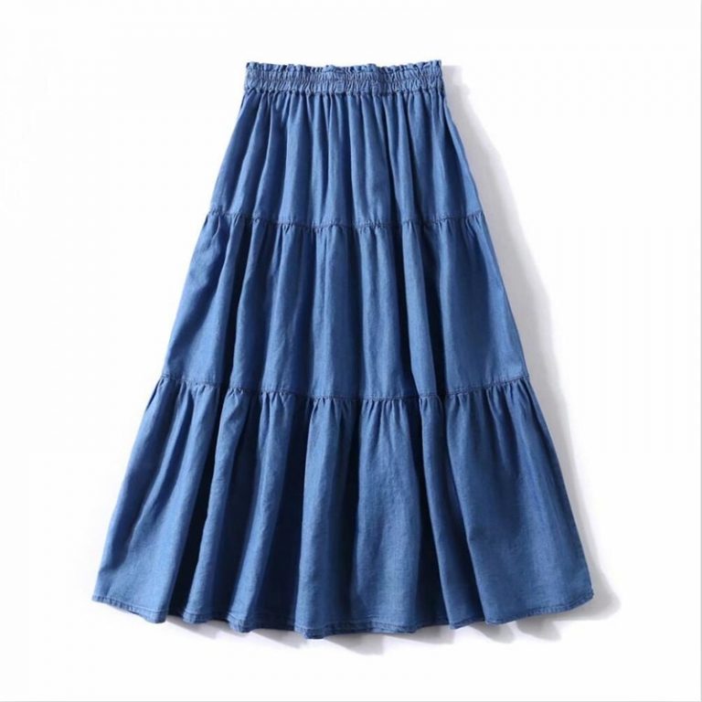 Summer in Style – Korean Style Women's Long Denim Skirts (M-7XL) - Image 3