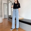 Summer season Girls Excessive Cut up Denim Pants Straight