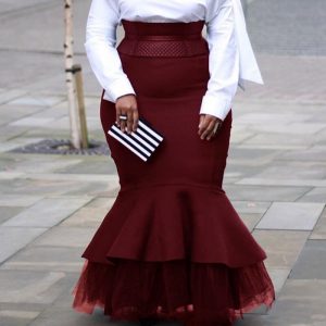 4XL 5XL Plus Skirts Autumn Winter Ladies