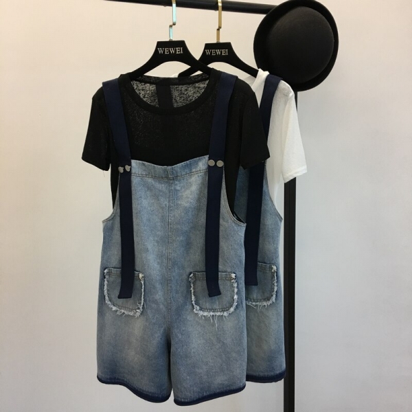 Slim Pockets Straps Denims Excessive Waist Giant