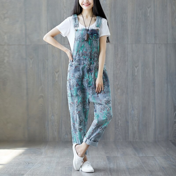 Suspender Jumpsuits Ladies Classic Free Denim Overalls