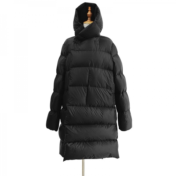 WSYORE Long Parka Women Black Down Jacket Female Winter New Dark Wind Long Down Coat Loose Hooded Warm Bread Jackets NS856 1 Lengthy Parka Ladies Black Down Jacket Feminine Winte