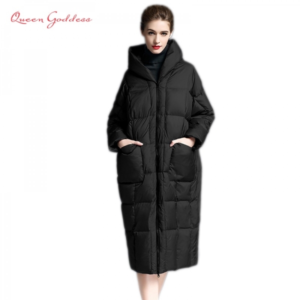 2020 Winter casual loose Cocoon Jacket Thick&Long sleeve hooded with Parkas winter women down jacket S-7XL big pocket 1 Cocoon Jacket Thick&Lengthy sleeve hooded with Parkas