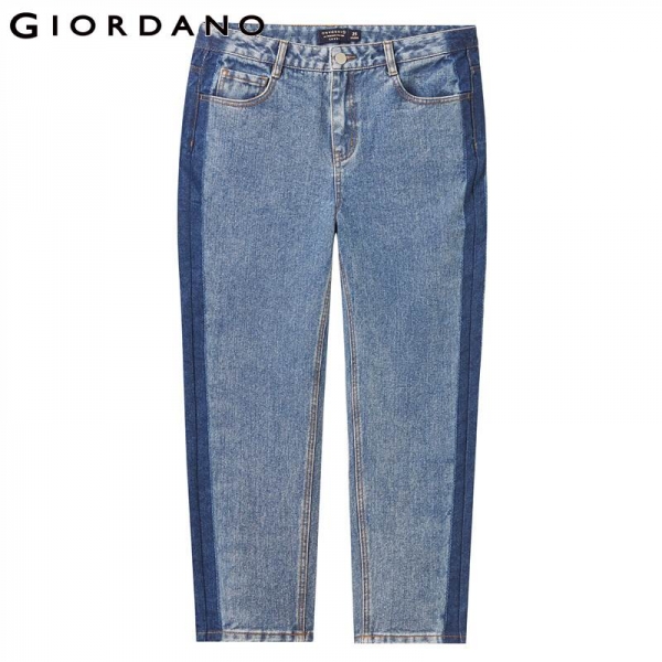 Giordano Women Jeans Mid Rise Straight Ankle-length Denim Jeans Slant Pockets Casual Calca Jeans Feminina 05429313 1 Mid Rise Straight Ankle-length Denim Jeans