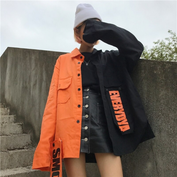 2020 Spring streetwear New loose Patchwork women jacket Harajuku letter plus size coat female top BF Style Jackets New NZY116 2 Spring Streetwear Patchwork Jacket - Elevate Your Style with Harajuku-Inspired Fashion