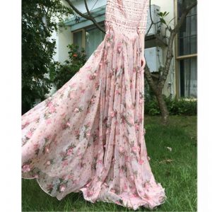 6XL 7XL 8XL Feminine Vogue Pink Chiffon