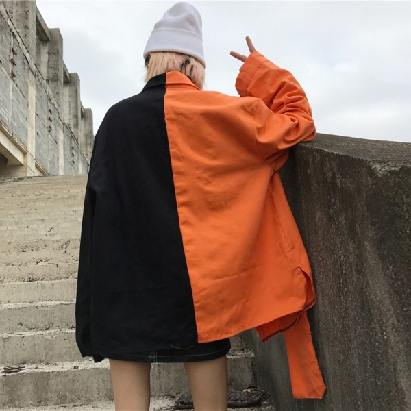 2020 Spring streetwear New loose Patchwork women jacket Harajuku letter plus size coat female top BF Style Jackets New NZY116 4 Spring Streetwear Patchwork Jacket - Elevate Your Style with Harajuku-Inspired Fashion