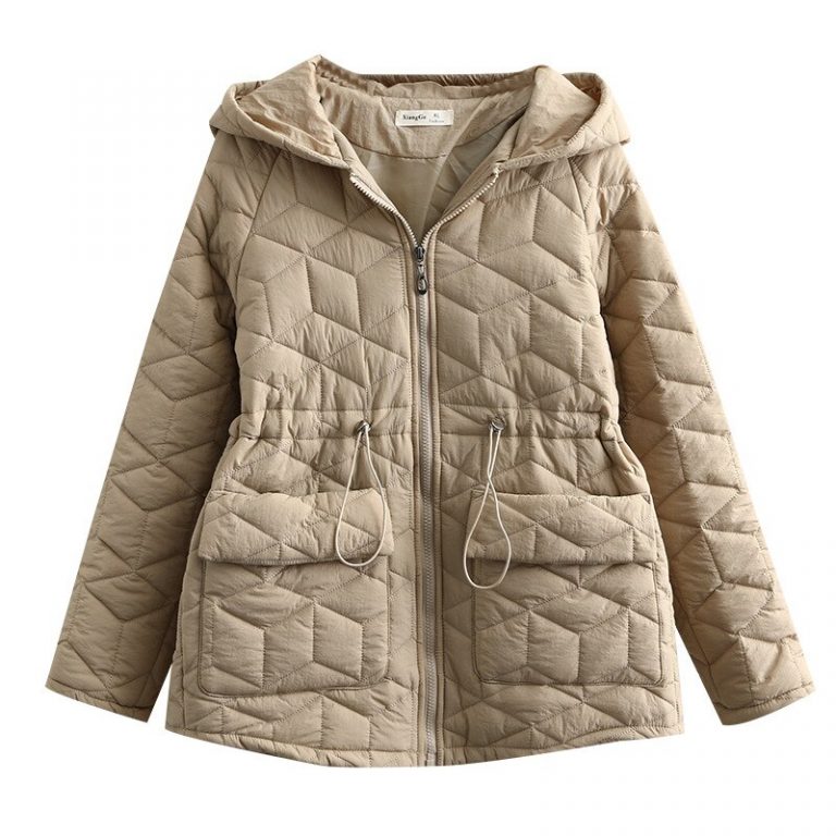 Winter Coats For Lady Plus Dimension Hooded Drawstring