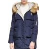 Ladies Jacket with Detachable Fur Hood Giant Pockets