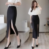 Wrap Feminine Attractive Cut up Excessive Waist Midi Skirt