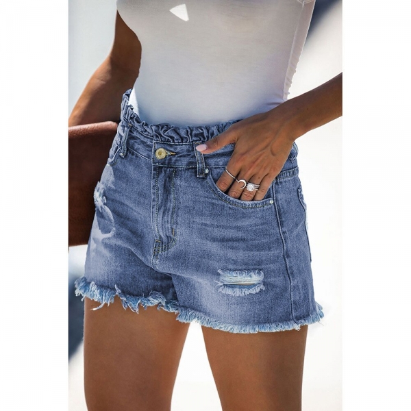 Women's Denim Shorts Jeans For Women Sexy Pants Streetwear Light Mid-Rise Women's Jeans Summer Cat Whiskers Bottom Street Trend Girls's Denim Shorts Denims For Girls Horny Pants Streetwear