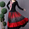 Model Girls's Lengthy Skirt Stitching Style Elastic Waist