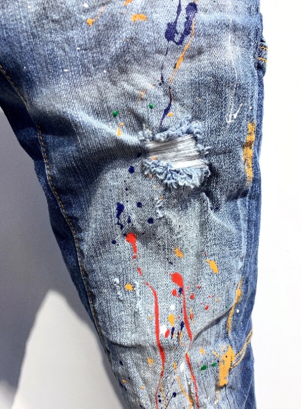 Traditional Style Designer Denims ladies/Males Straight Darkish Blue