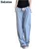 Sokotoo Plus dimension snug unfastened vast leg pants