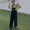 Vintage Denim Jumpsuit Loose High Waist Big Pocket