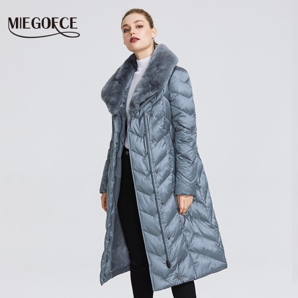 MIEGOFCE 2020 New Collection Women's Jacket With Rabbit Collar Women Winter Coat Unusual Colors That a Windproof Winter Parka 2 Windproof Winter Coat with Rabbit Collar – Stylish Warmth for Women Aged 35-45 ❄️